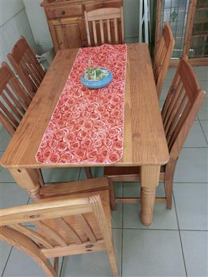 6 Seater wooden table with Chairs