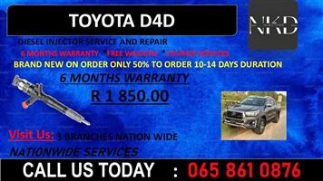 TOYOTA D4D INJECTORS FOR SALE OR SERVICE EXCHANGE WITH WARRANTY