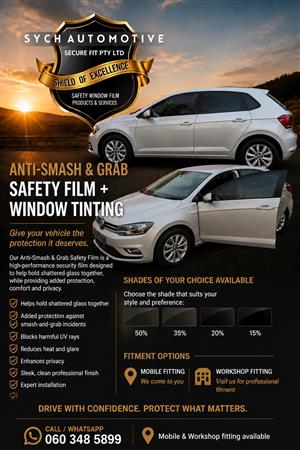 SAFETY WINDOW FILM TINTING ANTI SMASH AND GRAB TINTING 