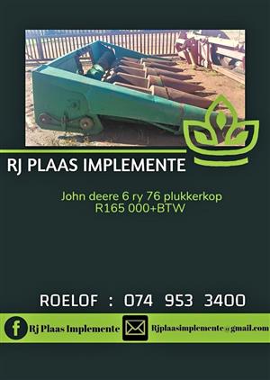 John deere 6 ry 76 Mielie tafel