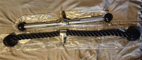 Tricep Rope and Tricep bar,