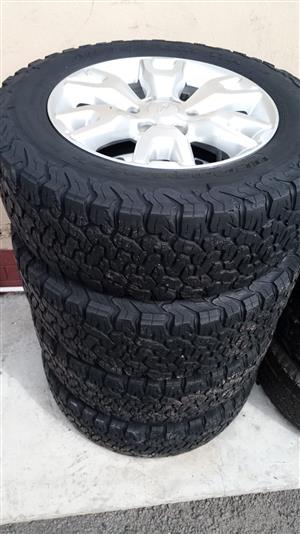 18" Ford Ranger Wildtrack mags with used BF GoodRich tyres set for 