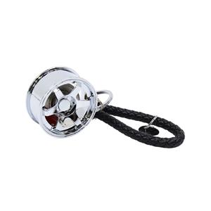 JDM Wheel Keyring With Leather Strap (Chrome)