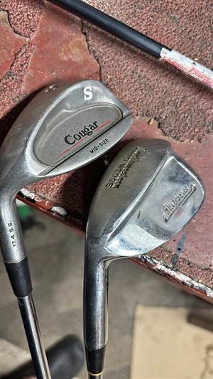 LEFT HAND wedges. Cougar 56deg and Northwestern 56-60deg lob wedge.