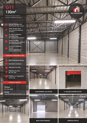 G11 – 130m² Secure Storage Space To Let