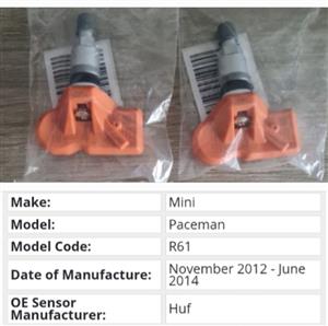 Mini Paceman R61 Tyre pressure monitor sensors  TPMS and 