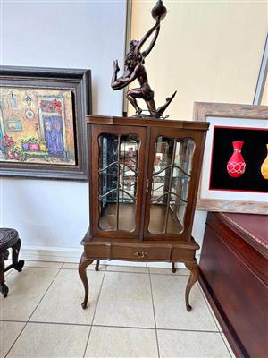 Vintage Glass Display Cabinet/Curio Cabinet - Solid Wood