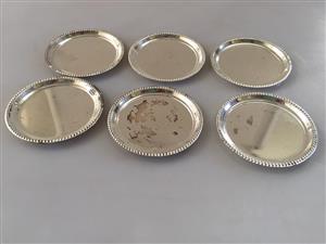 Set of 6 metal coasters - Priced to clear