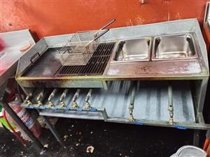 Industrial chip fryer and grill and flatop grill and electric chip fryer
