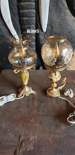 Set of Onyx Bedside Lamps