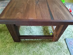 Solid sleeper wood coffee table 