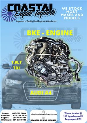AUDI A4 1.9LT TDI - BKE ENGINE COMPLETE