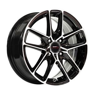 17″ A-Line Tusk 4/100 Black Machine Face Alloy Wheels
