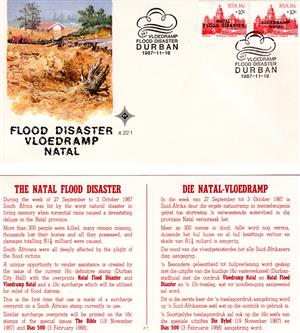 Commemorative Stamp & Envelope Set - The Natal Flood Disaster 1987