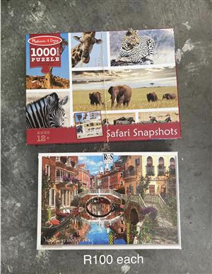 X2 Great 1000 Piece Puzzles (R100 each) - Collect in Constantia