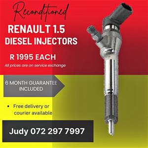 Renault 1.5 Diesel Injectors for sale on service exchange or to recon