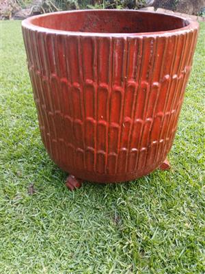 two beautiful glazed, ceramic flower pots for sale