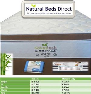 COOL GEL MEMORY POCKET BOX TOP DOUBLE BED // MATTRESSES AND BED SETS