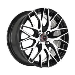 14″ A-Line Matrix 4/100 Black Machine Face Alloy Wheels