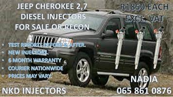 JEEP CHEROKEE 2,7 DIESEL INJECTORS FOR SALE OR RECON