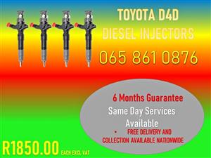 TOYOTA D4D DIESEL INJECTORS FOR SALE OR RECON WITH WARRANTY OF 6 MONTHS
