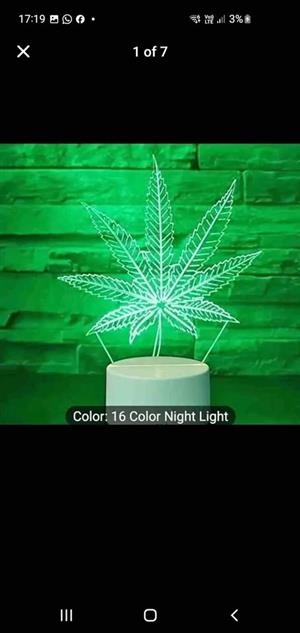 Green leaf 3D multi colored light with remote control