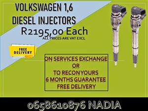 VOLKSWAGEN 1.6 DIESEL INJECTORS/FOR SALE OR RECON SERVICE