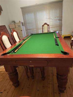Lectron Billiards Mahogany Dining Room Suite/Pool Table