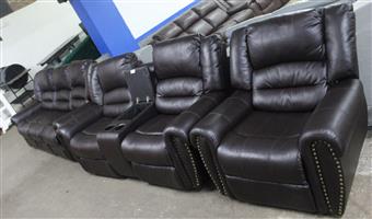 3 PIECE LEATHERET RECLINER LOUNGE SUITE S064783A