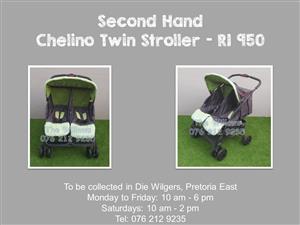 chelino twin pram