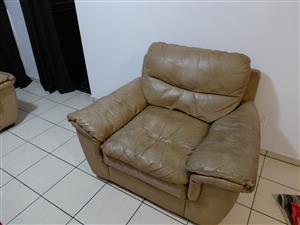 Leather couches light brown 