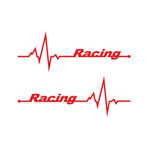 Vinyl Sticker with Racing Heartbeat Design (Red)