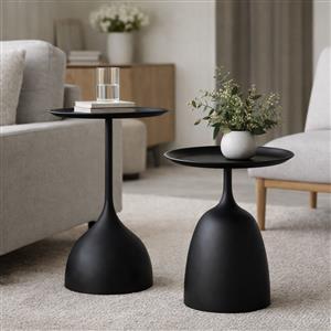 2-Piece Iron Side Table Set – Modern Minimalist Design