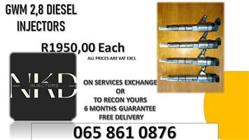 GWM 2.8 DIESEL INJECTORS FOR SALE OR RECON SAME DAY