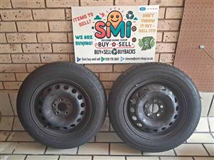 2x 205/65 R16C Tyres on Steel Rims