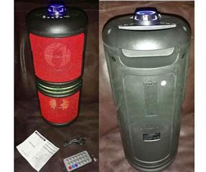 Double 4"Bluetooth Rechargable Portable speaker with remote and led lights, New with 1 year warranty