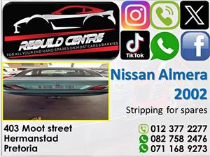 Nissan Almera 2002 stripping for spares.