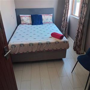 Double Bed Base and Mattress with Headboard