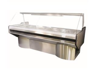 5 DIVISION CURVED GLASS BAIN MARIE S/STEEL EXT PED (2000x1100x1350mm)-5DCGBMSSEP	