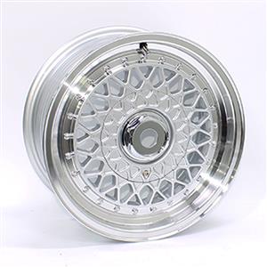 15″ M7172 4/100 & 4/108 Silver Machine Lip Alloy Wheels