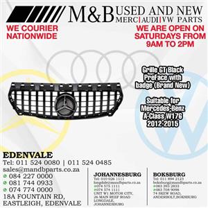 Grille GT Black PreFace with badge (Brand New)  Suitable for Mercedes-Benz A-Class W176  2012-2015