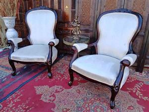 Elegant Victorian Wingback Armchairs( price is per chair)
