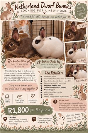 Netherland Dwarf bunny pair 