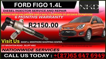 FORD FIGO 1.4 DIESEL INJECTORS