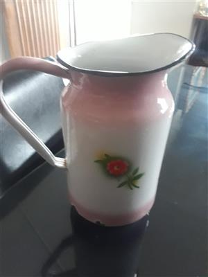  antique enamel water pitcher