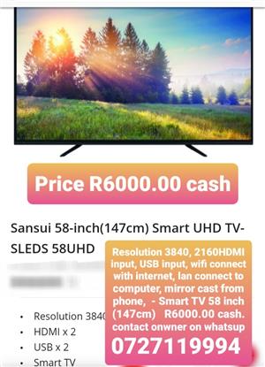Sansui Smart TV 147cm, wifi connect, laptop connect, cellphone connect