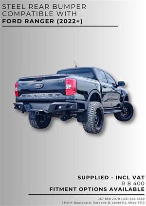Steel Rear Bumper compatible with Ford Ranger (2022+) - Supplied