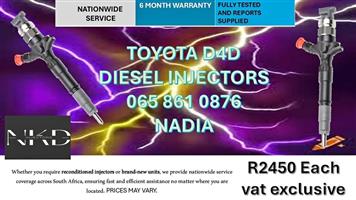 TOYOTA D4D 2KD DIESEL INJECTORS FOR SALE -RECONDITIONED AND NEW