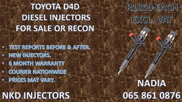 DIESEL INJECTORS FOR SALE FOR TOYOTA 2KD - RECONDITIONED