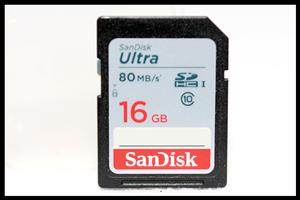 SanDisk Ultra 16GB SDHC - Class 10 at 80MB/s